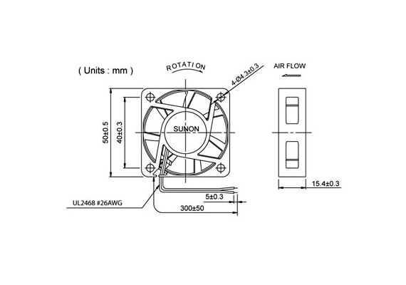 AIR FAN PANEL 50X50X15mm 12VDC